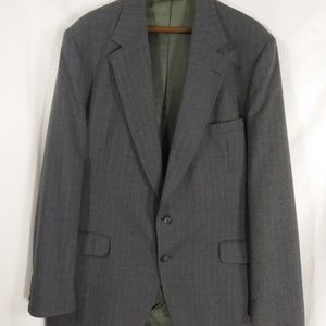 Men's Gray Stripe Blazer Sport Coat Suit Jacket 48